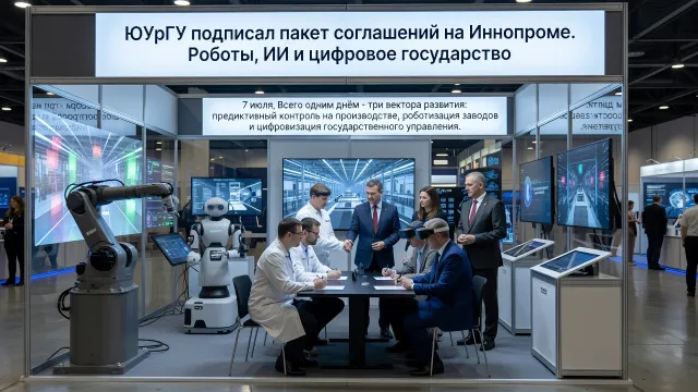 ЮУрГУ подписал пакет соглашений на Иннопроме. Роботы, ИИ и цифровое государство